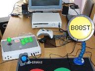 Xbox 360 and Dreamcast spare parts hacked together to make games more accessible