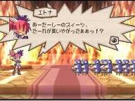 Screenshots of a 2D Prinny PSP action game