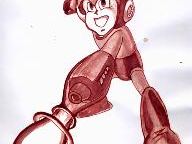 Mega Man Sketched From Menstrual Fluid