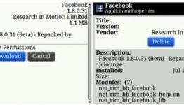 Facebook 1.8 Freeware Leaked for Blackberry