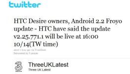 Three: HTC Desire Froyo update incoming