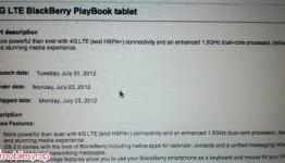4G LTE BlackBerry PlayBook launching July 31st, will retail for $550