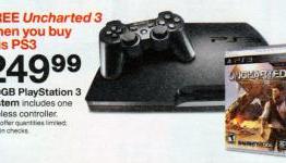 Uncharted 3 free with PS3, Just Dance 3 free with Wii at Target this week
