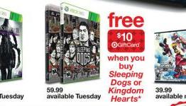 $10 gift card with Sleeping Dogs, Kingdom Hearts 3D at Target this week