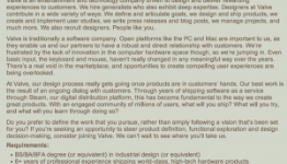 Valve to Start Hardware Development