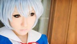 Evangelion Cosplay – School Uniform Ayanami Rei by Saku