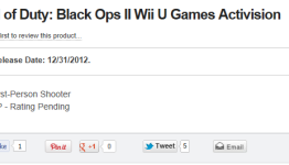Call of Duty: Black Ops 2 Listed For Wii U, Wal-Mart Lists A Wii U Game For Sunday, November 18th