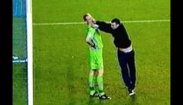 Shocking scenes as Leeds United supporter clouts opposition keeper