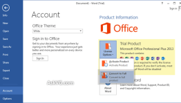 How to Convert Microsoft Office 2013 Trial Version into Full Version without Reinstalling?