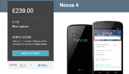 Nexus 4 being shipped already
