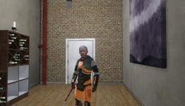 Morgan Freeman. In Grand Theft Auto IV. Dressed As Gordon Freeman