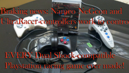 NeGcon and UltraRacer controllers used for EVERY Dual Shock Playstation racing game ever made