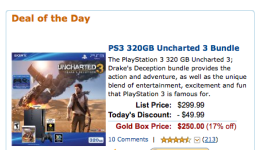 Amazon Deal of the Day: PS3 320GB Uncharted 3 bundle, 10 discounted games and accessories