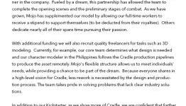 Low budget, little experience doubts prompts Mojo Games response about Cradle