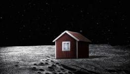 An artist looks forward to install a house on the surface of the moon