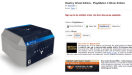 Destiny Ghost Edition Sold Out at Amazon