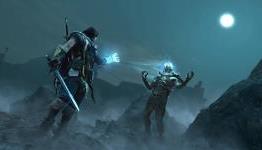 Talion overwhelms Orc with Wraith power