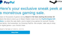 Steam Fall Sale dates revealed by PayPal – November 26th to December 1st