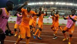 Wilfried Bony celebrates his first goal Bony fires Ivory Coast to Afcon semi-final