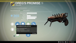 Destiny: House of the Wolves – Dreg’s Promise is the first exotic officially presented by Bungie