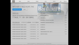 The Witcher 3: Preload on GOG Galaxy live, filesize