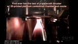 3D-Printed Platinum Spacecraft Thruster Passes Hot-Fire Tests