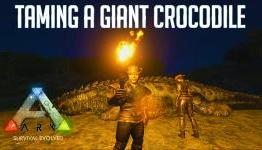 ARK Survival Evolved Gameplay: Taming a Giant Crocodile & a Crazy Stripper