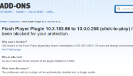 Mozilla Blocks Flash On Firefox