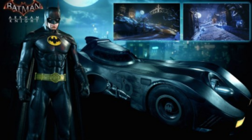 Batman: Arkham Knight – 1989 Keaton Skin & Batmobile (Gameplay & Race Tracks)