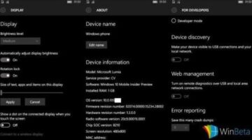 Screenshots of new Windows 10 Mobile build reveal upcoming changes