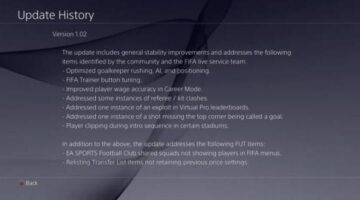 FIFA 16 Update history For PS4/PS3/XBOX/PC – Patch 1.02 ON List