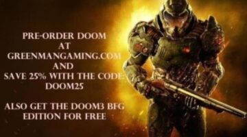 Pre-Order DOOM & Get 25% Off With Code; Also Receive DOOM 3 BFG Edition Free