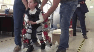Watch a Kid Take His First Steps Thanks to a New Exoskeleton