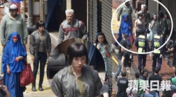 Scarlett Johansson spotted in Ghost in the Shell costume in Hong Kong