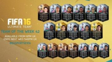 FIFA 16 Ultimate Team of the Week 42 (TOTW 42) – June 29th