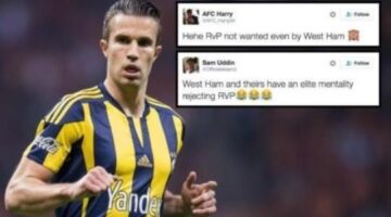 Arsenal fans brutally troll RVP after West Ham reject chance to sign him