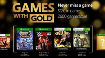 Xbox Live Games With Gold For August 2016