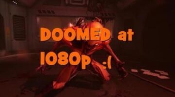 Doom – 1080p on a AMD Radeon RX 460 using medium setting.
