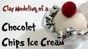 Clay Modeling of A Chocolate Chips Ice Cream for kids | Play Doh Cake Creation
