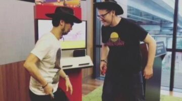 Hideo Kojima and Greg Miller playing some 1-2-Switch at RTX Sydney