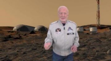 Buzz Aldrin Hologram appears in Cycling Pathways To Mars