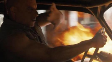 Dom Drives a Flaming Car in Fate of the Furious Clip