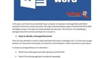 How to identify and recover your  damaged documents in microsoft word