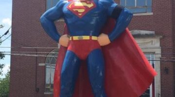 Superman Statue Has Black Arm Band In Memory Of Adam West