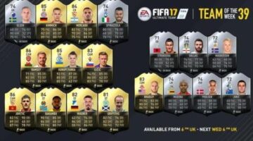 FIFA Ultimate Team Team of the Week (TOTW) #39 – June 14th 2017