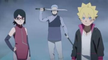 Boruto Sarada and Chojuro vs. The 7 Ninja Swordsmen of The Mist