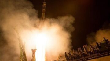 Soyuz Rocket with Three Astronauts heads into Orbit