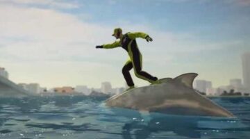 You can surf a dolphin in Hitman 2