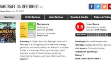 ‘Warcraft 3: Reforged’ Has A Record Low 0.8 Score On Metacritic As Fans Are Furious