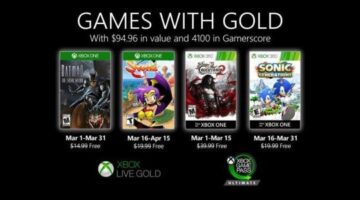 New Games with Gold for March 2020